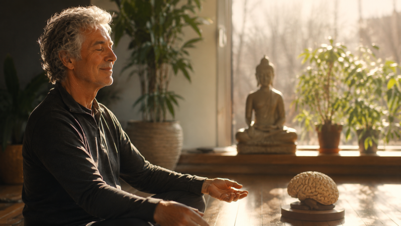 Yoga meditation for brain and emotional health.